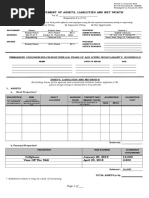 Sworn Statement of Assets, Liabilities and Net Worth