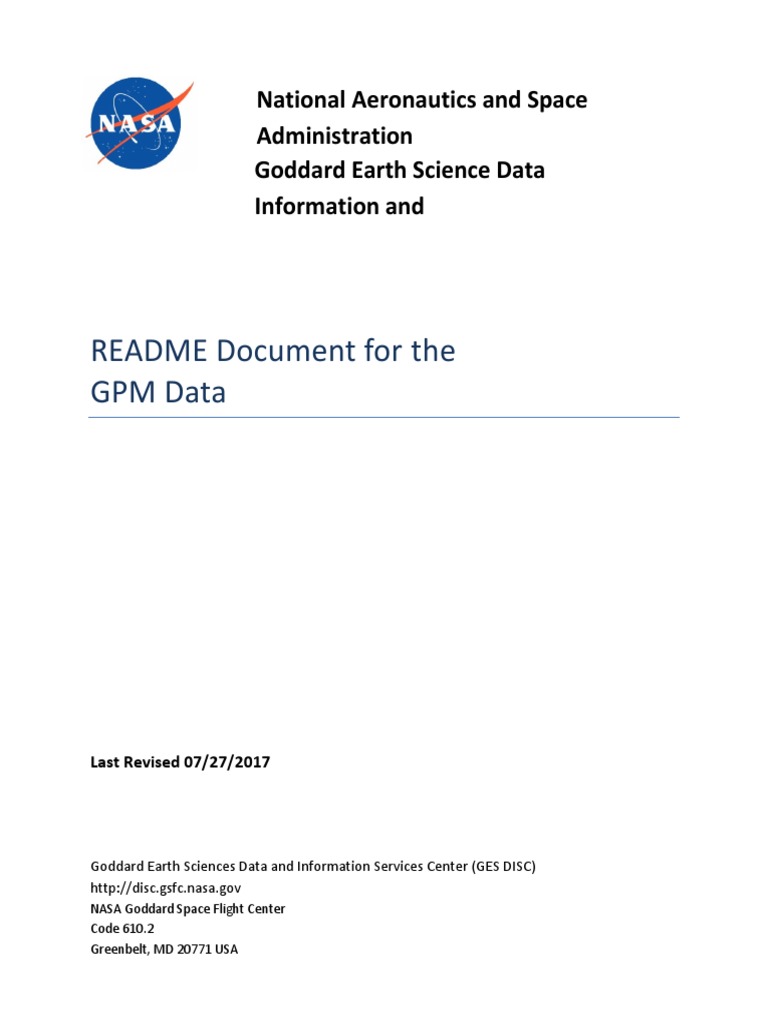 Readme Gpm Pdf Pdf Precipitation Computing