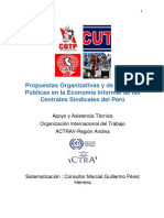 Propuestas Organizativas y de Políticas Publicas en La Economía Informal de Las Centrales Sindicales Peruanas