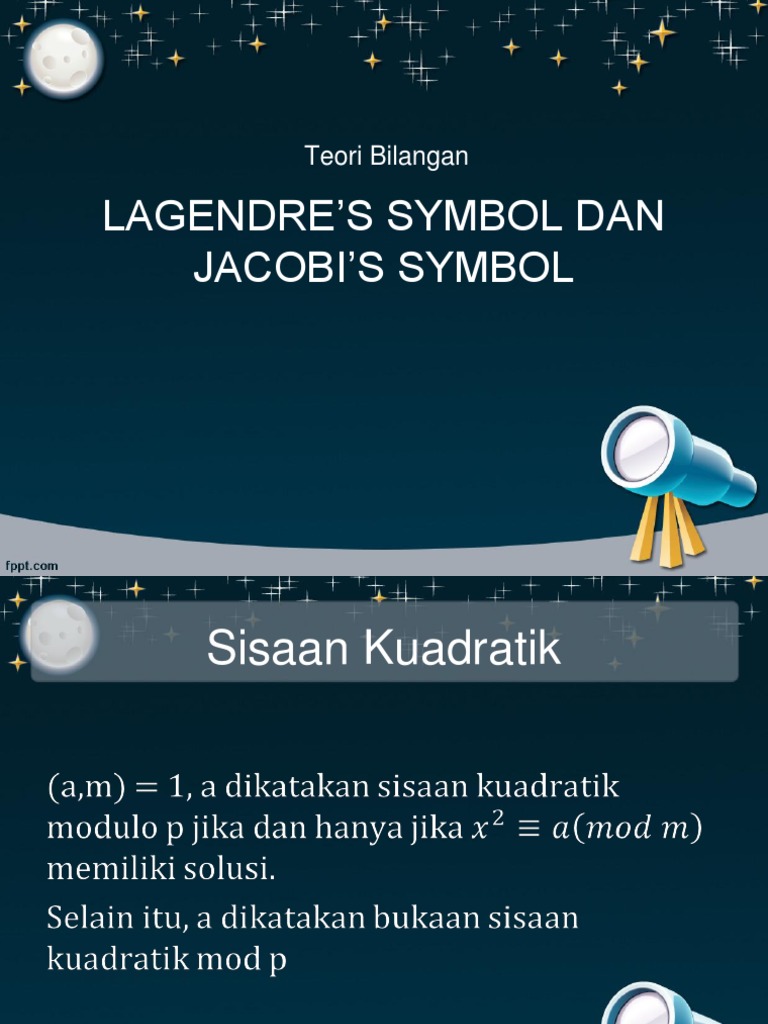 Legendre and Jacobi Symbols Explained | PDF