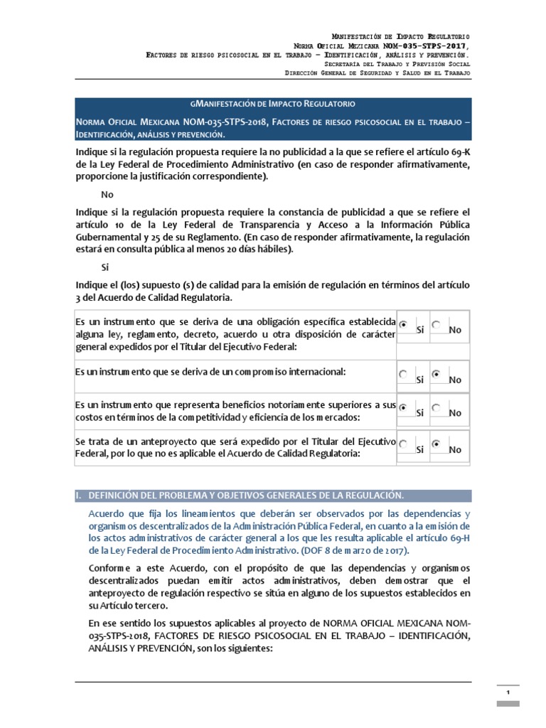 Nom 035 STPS 2018 | PDF | México | Derecho laboral