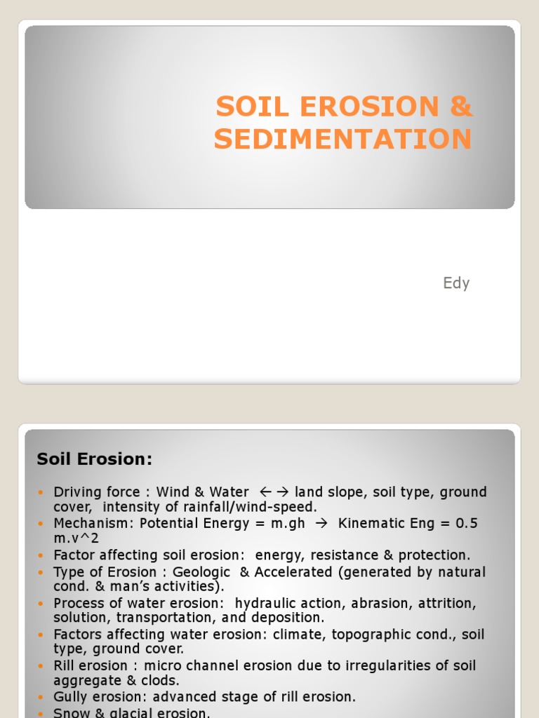 Soil Erosion & Sedimentation Guide | PDF | Erosion | Sediment
