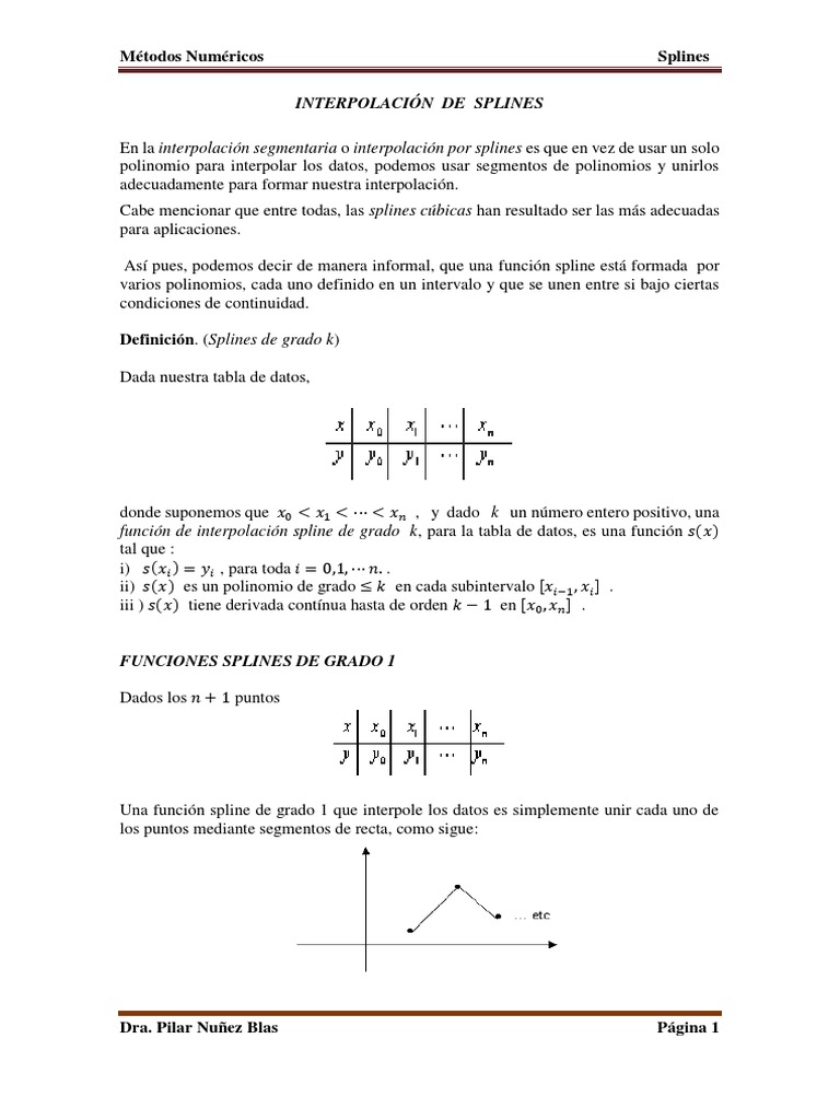 Splines Color | PDF | Spline (Matemáticas) | Derivado