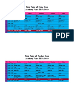 Time Table of Kindy Class Academy Years 2019/2020: N o Time Monday Tuesday Wednesday Thursday Friday