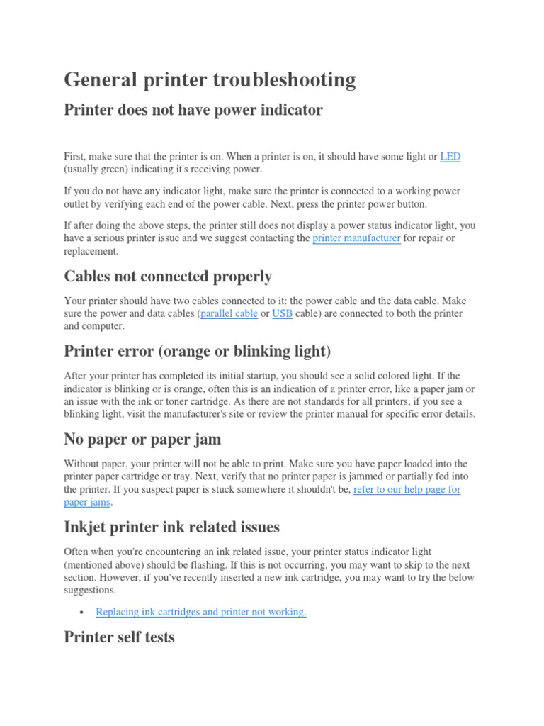 Printer Troubleshooting Guide | PDF | Printer (Computing) | Microsoft ...