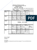 Time Table (FMG-19), Term-2, 15-19 November, 2010