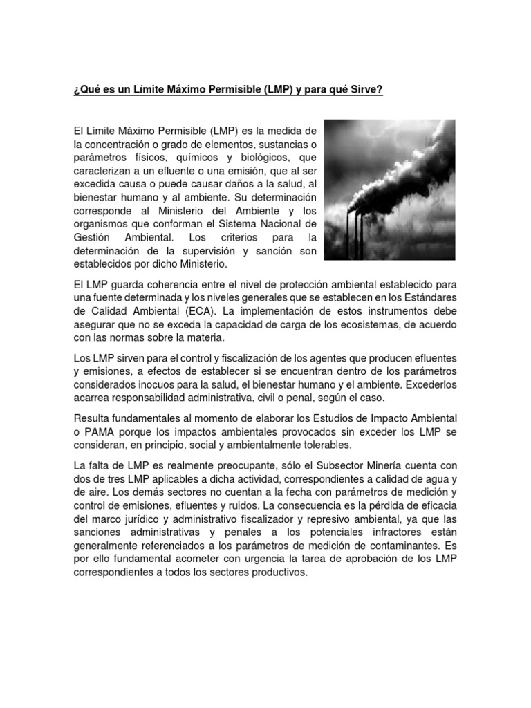 Qué Es Un Límite Máximo Permisible | PDF | Aguas residuales ...