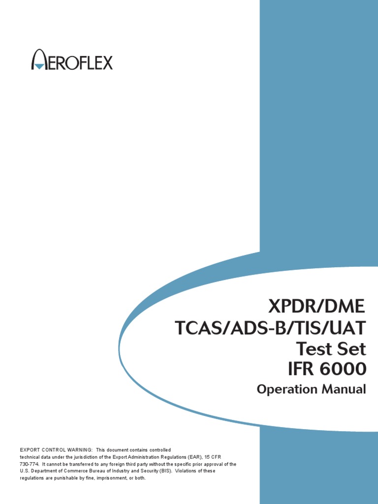 Ifr 6000 Operations Manual Manual User Guide En Electromagnetism Electricity