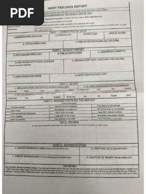 'Hurt Feelings Report'