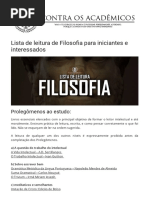 Lista de Leitura de Filosofia Para Iniciantes e Interessados - Contra Os Acadêmicos