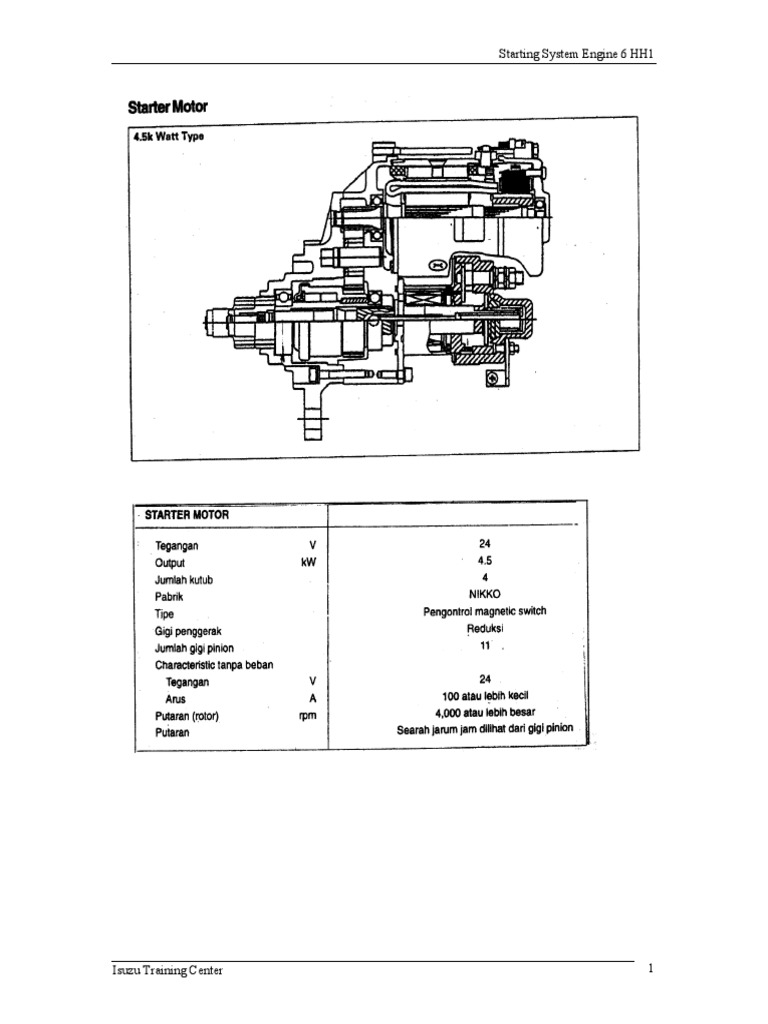 Isuzu HH1 Engine Starting System | PDF