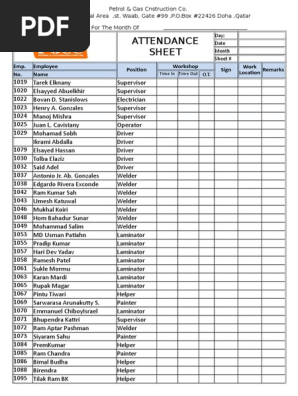 2019 Official Timesheet