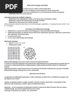 Handout - Mathematical Language and Symbols