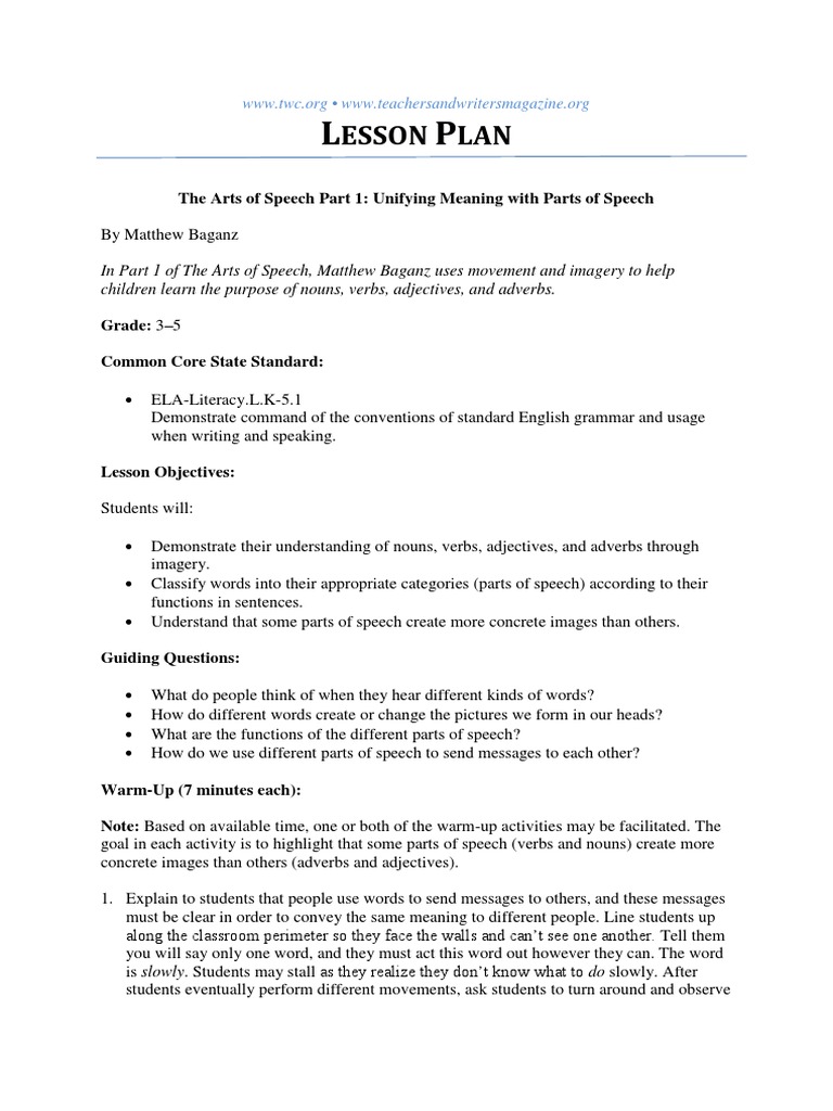 Teaching Parts of Speech Through Art | PDF | Part Of Speech | Adverb