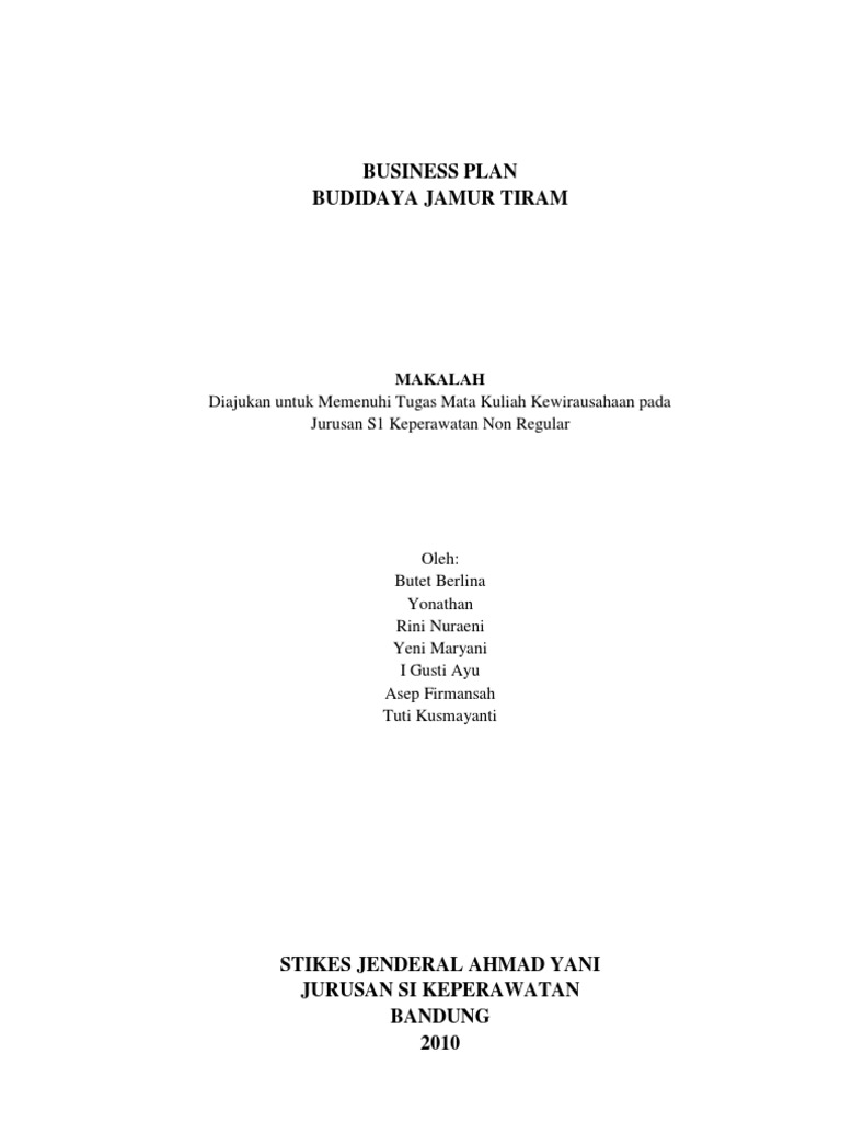Tugas Kewirausahaan Business Plan
