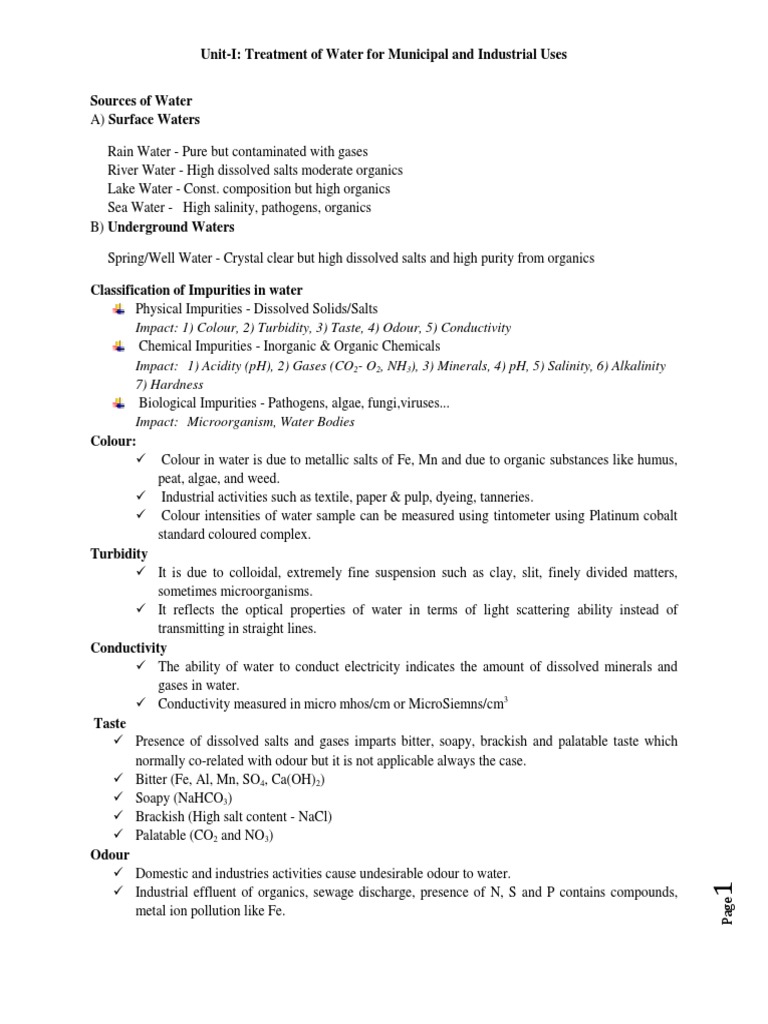 Water Treatment for Municipal and Industrial Use | PDF | Corrosion ...