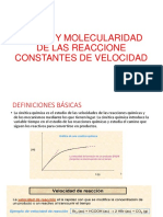 Orden y Molecularidad de Las Reaccione Constantes de