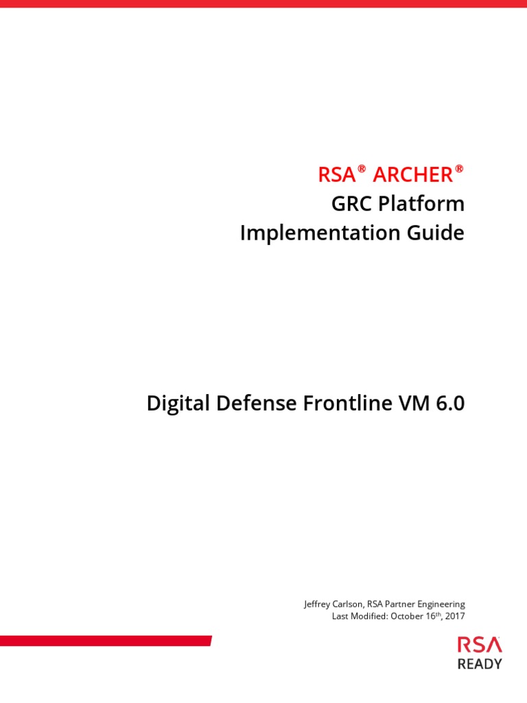 Digital Defense Inc. RSA Archer 6.2 Implementation Guide 101617 | PDF ...