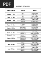 Jadual SPM 2019