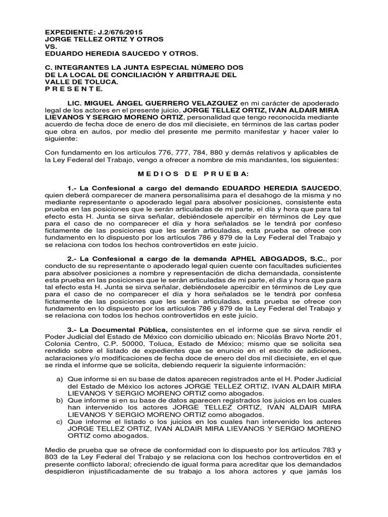 Ofrecimiento de Pruebas Laborales | PDF | México | Información del gobierno