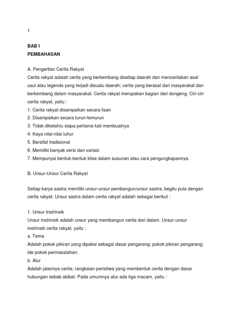 Unsur Intrinsik Cerita Malin Kundang Belajar