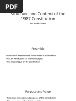 Structure and Content of the 1987 Constitution