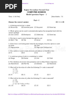 12th Computer Science Public Exam Official Model Question Paper 2018 2019 Download English Medium