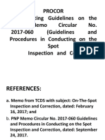 PROCOR Implementing Guidelines On The PNP Memo Circular