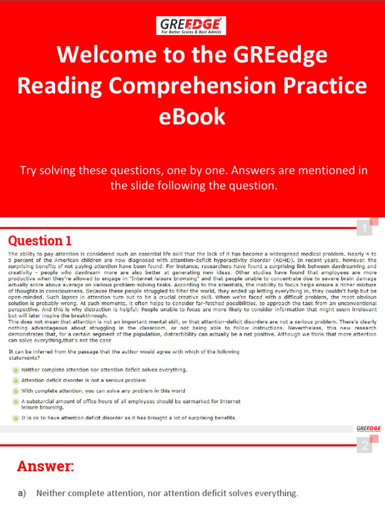 GREedge Reading Comprehension eBook | PDF | Career & Growth | Language ...
