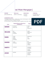 Jadwal Piket Mengajar Dalam Rangka Acara PPL