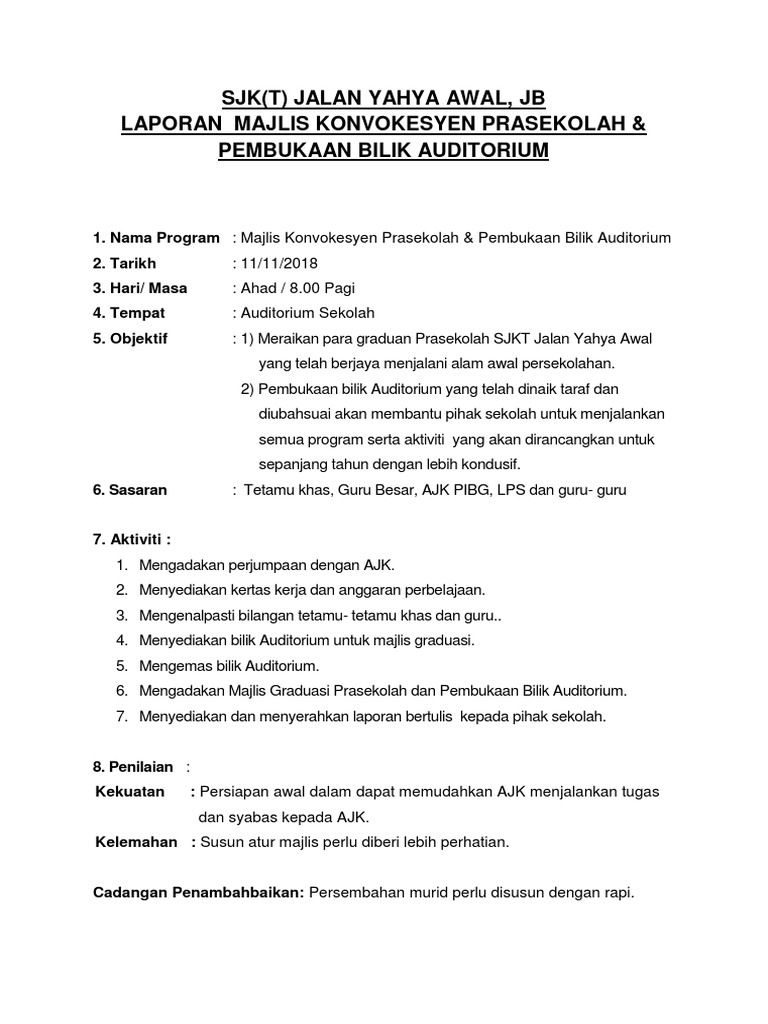 Laporan Majlis Graduasi 2018  PDF