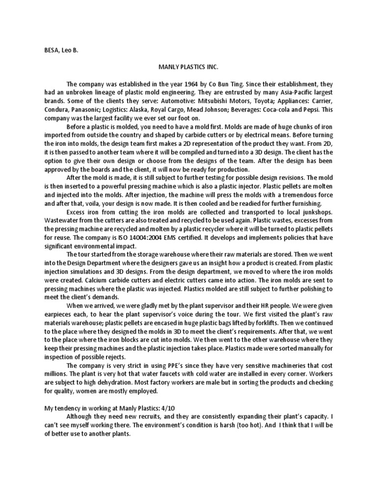 Manly Plastic PDF Warehouse Plastic