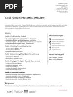 Cloud Fundamentals (MTA) (MTA369) : Inklusivleistungen Inhalte