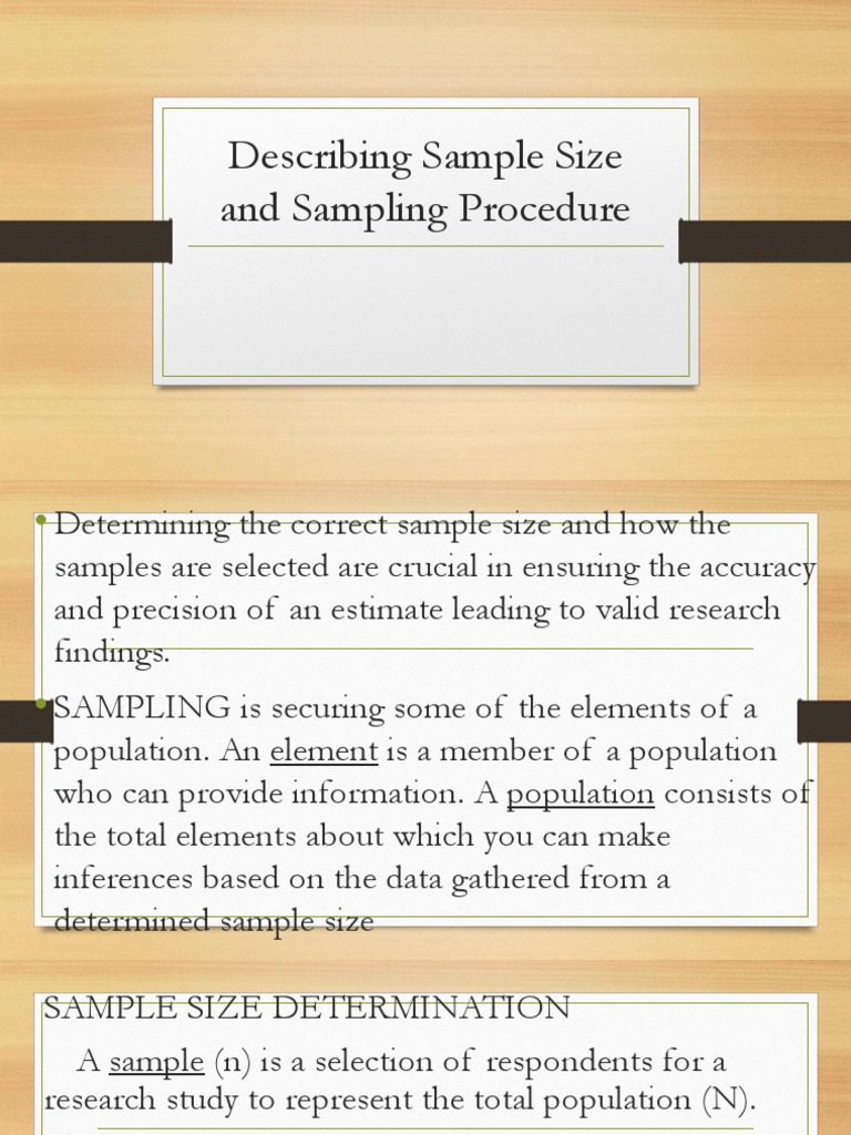 Describing Sample Size and Sampling Procedure | PDF | Margin Of Error ...