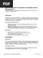 Level 6 Diploma in Logistics and Supply Chain Management