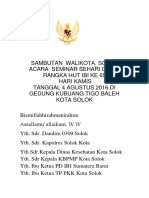 Sambutan Walikota Solok