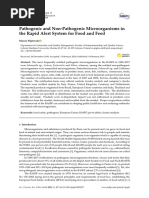 Pathogenic and Non-Pathogenic Microorganisms in The Rapid Alert System For Food and Feed