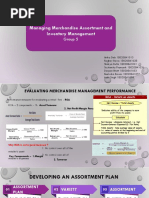 Managing Merchandise Assortment and Inventory Management: Group 5