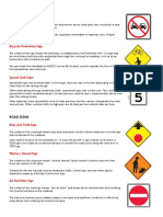 Traffic Signs and Road Signs