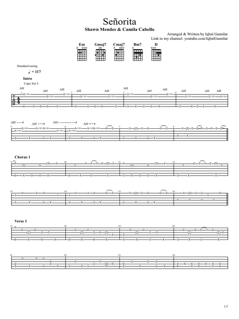 Señorita PDF | PDF | String Instruments | Guitar Family Instruments