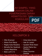 Jumlah Sampel Darah yang Digunakan dalam Pemeriksaan Hematologi dan Koagulasi