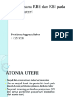 Tatalaksana KBE Dan KBI Pada Atonia Uteri: Meidalena Anggresia Bahen 11.2013.231