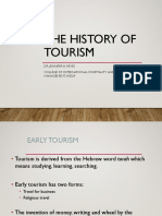 The History of Tourism: Dr. Jennifer B. Reyes College of International Hospitality and Tourism Management, Mseuf