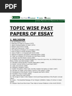 Essay Past Paper Area Wise