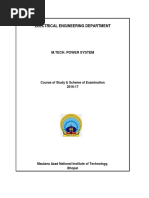 Electrical Engineering Department: M.Tech. Power System