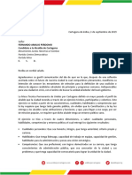 Carta de Adelfo Doria A Fernando Araújo