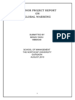 A Minor Project Report ON Global Warming: Submitted by Manav Sahu 18BBA040