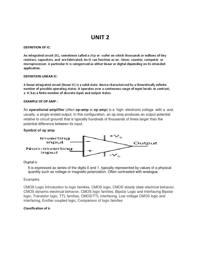 Integrated Circuits: Types and Applications | PDF | Operational ...
