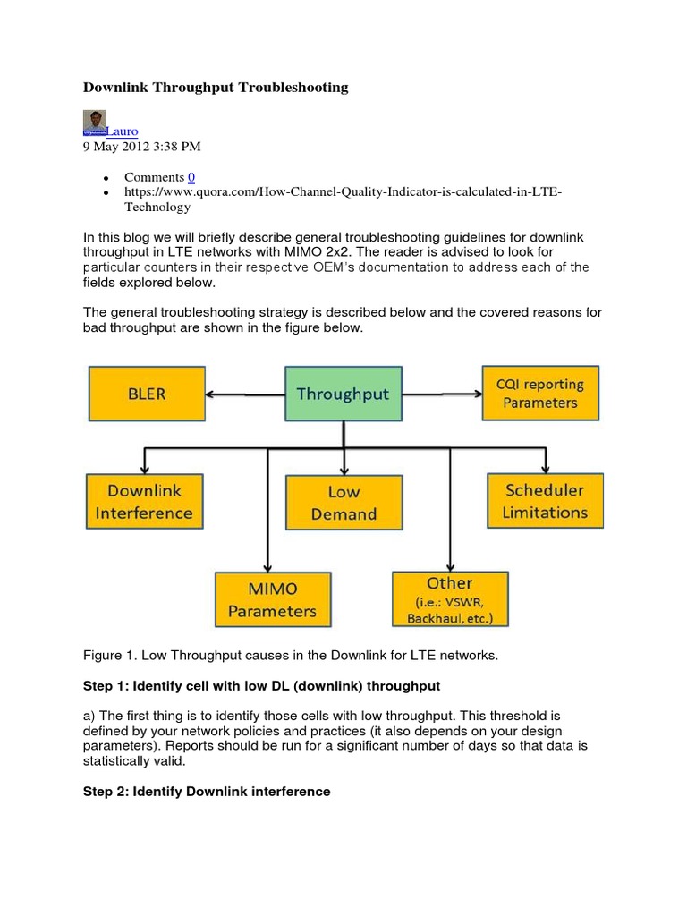 Downlink Throughput Troubleshooting | PDF | Mimo | Scheduling (Computing)