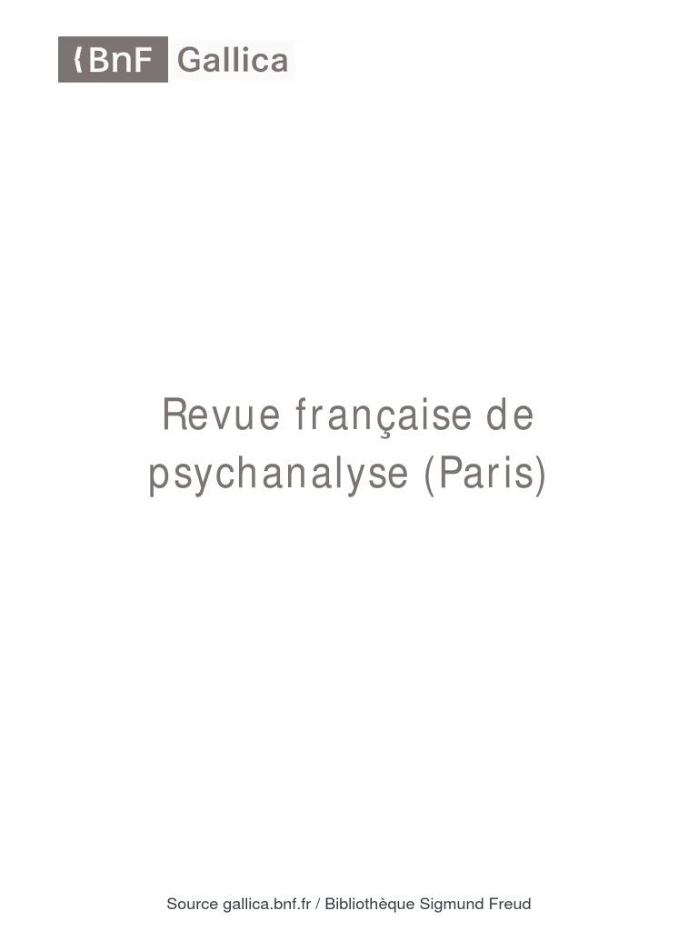Mére Phallique-Revue Française de Psychanalyse PDF Psychologie